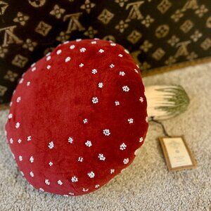 John Derian for Target Red Mushroom Pillow, NEW